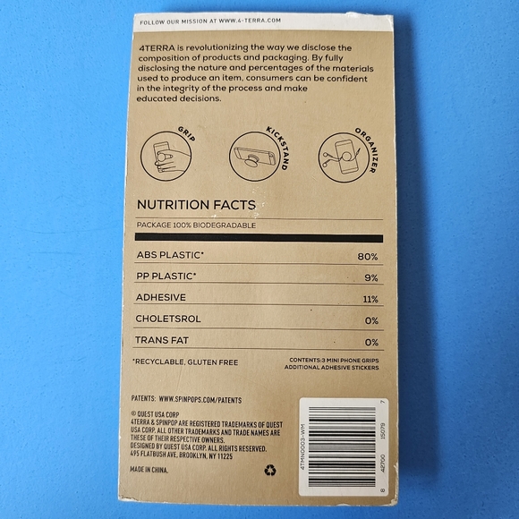 SpinPop 4Terra Universal Mini Phone Grips - GEOMETRIC/TIE-DYE/CHECKERBOARD - Picture 3 of 4